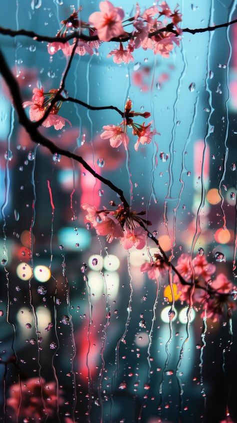 Rain scene sunflower plant petal | Premium Photo - rawpixel Iphone Wallpaper Sakura, Rainy Aesthetic Wallpapers, Rain Phone Wallpaper, Cherry Blossom Iphone Wallpaper, Iphone Wallpaper Cherry, Rainy Day Background, Wallpaper Spring Iphone, Rain Iphone Wallpaper, Ascetic Wallpaper