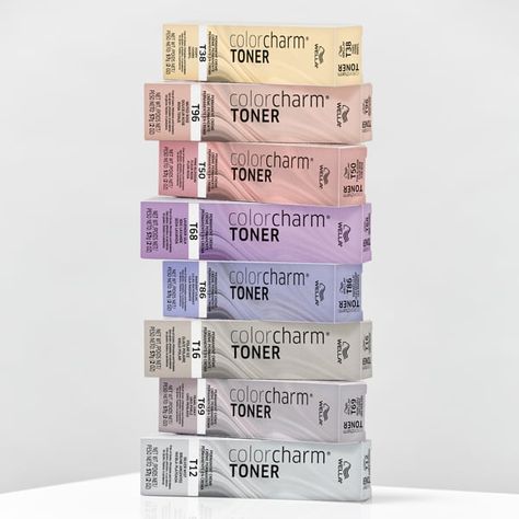 Say bye to brassy hair and hello to the best blonde shades for 2023 with new Wella Color Charm Permanent Creme Toners! From the makers of the #1 permanent toner in the U.S., Wella's 8 new creme toner shades let you neutralize brass and perfect your blonde with up to 90% less breakage. Color Charm Toner Chart, Wella Color Charm Toner Before And After, Champaign Blonde, Toner Shades, Wella Hair Toner, Wella Color Charm Toner, Toner For Blonde Hair, Wella Toner, Blonde Toner