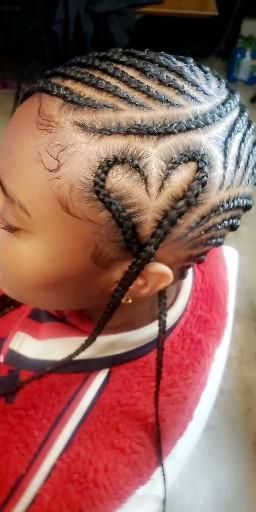 Lemonade Braids Hairstyles Kids, Kids Braids With Heart Design, Lemonade Braids With Heart, Khloe Hair, Braids Heart, Girls Braided Hairstyles Kids, Cornrows For Girls, Teens Hairstyles, Kids Cornrow Hairstyles