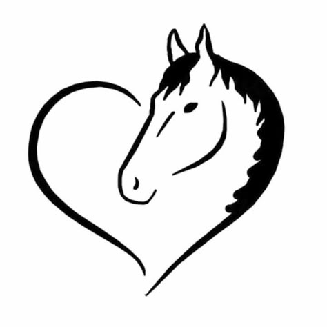 Horse Heart Tattoo, Diy Wood Tree, Equine Logo Design, Equine Logos, Horse Stencil, Heart Vinyl, Embroidery Hoop Art Diy, Western Tattoos, Horse Heart