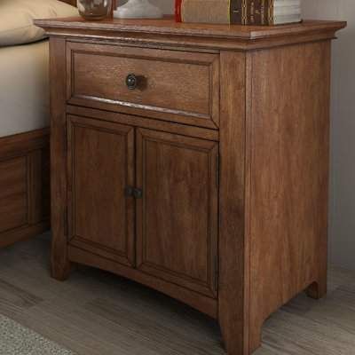 Three Posts Woodside 1 Drawer Nightstand Nightstand Wood, Three Drawer Nightstand, Oak Bedroom Furniture, Oak Bedroom, 3 Drawer Nightstand, Modular Storage, End Tables With Storage, Wood Nightstand, Antique Inspiration