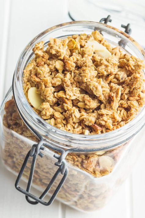 5 Low Calorie Granola Recipes - Lose Weight By Eating Healthy Homemade Granola Low Calorie, Low Cal Granola Recipe, Low Cal Granola, Low Fat Granola Recipe, Low Calorie Granola Recipe, Low Sugar Granola Recipe, Granola Cereal Recipe, Low Calorie Granola, Basic Granola Recipe