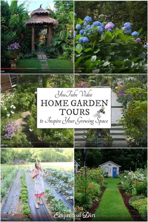 These home garden tours from YouTube feature a variety of gardens including kitchen garden for growing herbs and veggies in small spaces to overflowing flower gardens with brilliant colours and textures. Have a look and see which ones you like best. And g Patio Layout Design, Grow Garden, Youtube Home, Gardening Trends, English Decor, Garden Shrubs, Flower Gardens, Garden Tours, Perennial Garden