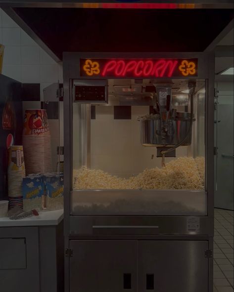 #vintage #vintagestyle #vintageaesthetic #retro #retrostyle #retroaesthetic #driveinmovie #neon #lights #aesthetic Popcorn Machine Aesthetic, Popcorn Aesthetic Vintage, Popcorn Machine, Drive In Movie, Aesthetic Vintage, Y2k Aesthetic, Movie Theater, Retro Aesthetic, Popcorn Maker