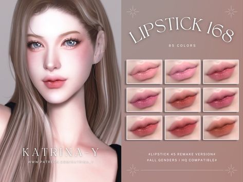 Sims 4 Lipstick, Sims 4 Hair Male, Sims 4 Cas Mods, The Sims 4 Skin, Makeup Cc, Pelo Sims, Sims 4 Cc Makeup, Sims 4 Cc Skin, Tumblr Sims 4