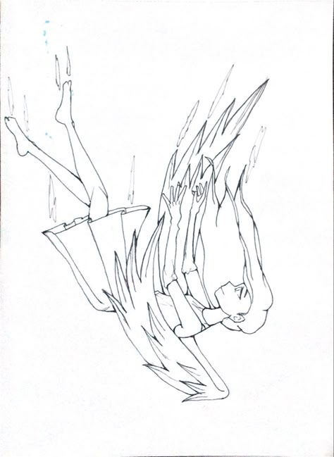 Anime Angel Drawing Sketch, Falling With Wings Drawing, Falling Angel Reference Pose, Anime Base Falling, Hair Falling Reference, Girl With Wings Drawing, Person Falling Drawing Reference, Angel Base Drawing, Falling Poses Drawing Reference