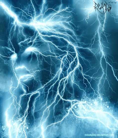 Magical Beings-Electric Elemental Lightning Art, Lightning Powers, Deep Books, Blue Lightning, Out Of The Blue, Magic Aesthetic, Drawing Style, Fantasy Aesthetic, Monster Art