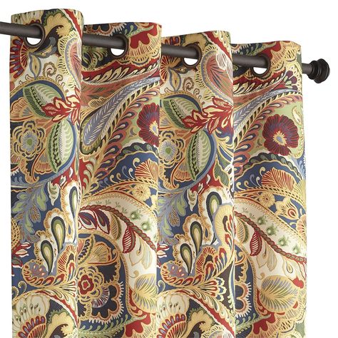 Vibrant Paisley Curtain | Pier 1 Imports Paisley Curtains, Nail Salon Design, French Country Kitchens, Tuscan Kitchen, Mediterranean Home Decor, Mediterranean Home, Tuscan Style, Pier One, Indoor Patio Furniture