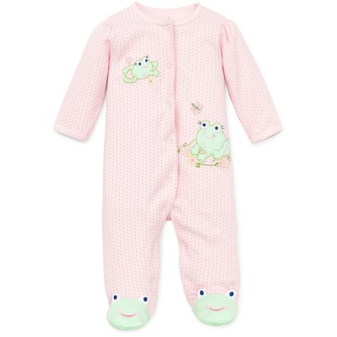 Little Me Baby Girls Frog Friends Footie & Matching Hat 3M Frog Friends, Clothes 2000s, Newborn Sleeper, 2000s Baby, Baby Frog, Girl Sleeping, Footie Pajama, Babies R Us