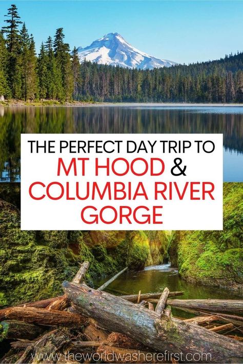 Planning the perfect day trip to Mt Hood & Columbia River Gorge from Portland? Make sure to check out this guide to have the best time possible! Columbia River Gorge Oregon, Mt Hood Oregon, Hood River Oregon, Vancouver Travel, Oregon Vacation, Portland Travel, Pacific Northwest Travel, Oregon Road Trip, River Trip