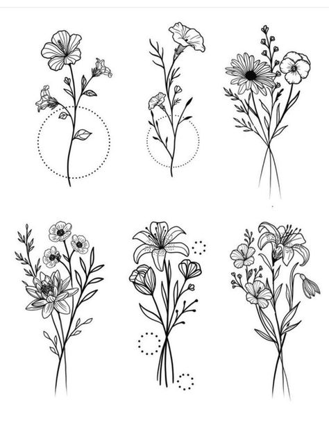 Floral Vine Drawing, Floral Line Tattoo, Fineline Flowers, Linework Flowers, Simple Flower Tattoo, Vine Drawing, Wildflower Drawing, Crazy Tattoos, Flower Tattoo Drawings