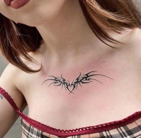 Tattoo Arm Women Minimalist, Tattoo Pequeños Mujer, Chest Tattoo Female Upper, Sagittarius Tattoo Designs, Emo Tattoos, Small Chest Tattoos, Bone Tattoos, Tattoo Style Drawings, Discreet Tattoos