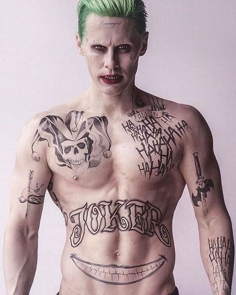 Jared Leto Joker, Leto Joker, Tattoo Chest, Joker Tattoo, Jared Leto, Chest Tattoo, A Girl, Romance, Tattoos