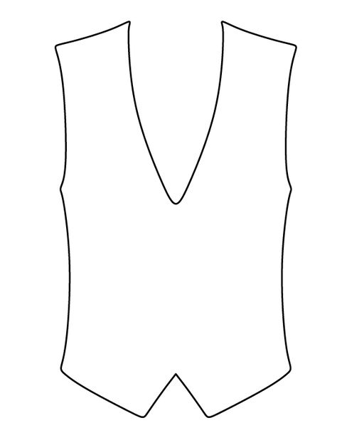 Vest pattern. Use the printable outline for crafts, creating stencils, scrapbooking, and more. Free PDF template to download and print at http://patternuniverse.com/download/vest-pattern/ Vest Template Sewing, Vest Template Free Pattern, Leather Vest Pattern, Vest Template, Donuts With Dad, Preschool Alphabet Activities, Printable Outline, Baby Template, Dress Templates