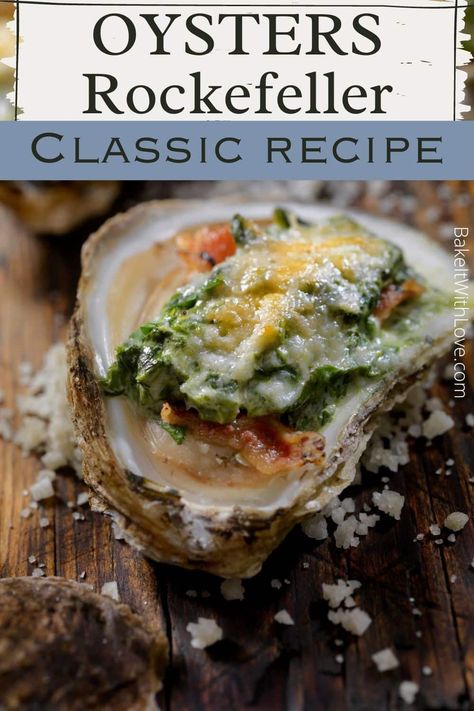 Baked Oyster Recipes, Oyster Bake, Baked Seafood, Baked Oysters, Oysters On The Half Shell, Cooked Oysters, Oysters Rockefeller, Oyster Roast, Grilled Oysters