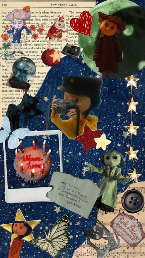 Coraline Phone Background, Coraline Wallpaper Aesthetic, Coraline Poster Aesthetic, Coraline Astethic Wallpaper, Coraline Collage, Aesthetic Coraline, Coraline Shuffle, Coraline Wallpaper Collage, Jessii Vee