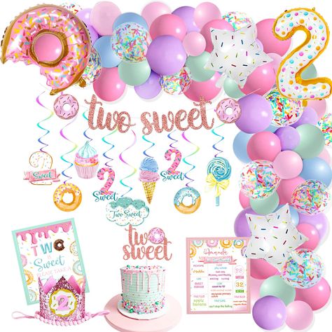 Two Sweet Birthday Party, Donut Birthday Party Decorations, Donut Party Decorations, Sweet Birthday Party, Two Sweet Birthday, Ice Cream Party Decorations, Grown Up Parties, Donut Decorations, Birthday Party Desserts