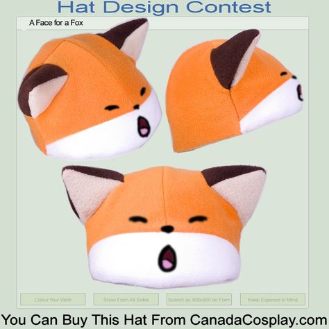 fox hat contest by *shi562 on deviantART Fox Hat, Felt Fox, Fleece Hat, Ear Hats, Roller Skating, Top Hat, Felt Diy, Holidays Halloween, Felt Crafts