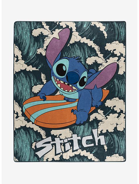 Stitch Surfing, Surf Drawing, Surfing Wallpaper, Minnie Mouse Pictures, Plush Throw Blanket, Stitch Cartoon, Stitch And Angel, Snowmen Patterns, Hang Ten