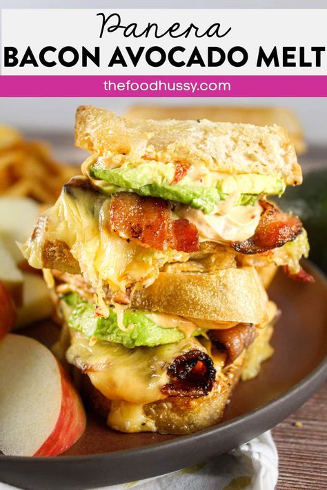 Sourdough Melt Recipes, Toasted Sourdough Sandwiches, Artisan Bread Sandwich Ideas, Sandwiches On Sourdough Bread, Sourdough Bread Sandwiches Recipes, Ciabatta Sandwich Recipes, Copycat Sandwich, Bacon Avocado Sandwich, Panera Sandwiches