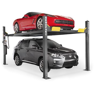 HD-9XW Four-Post Lift with Standard Width and Tall Lift by BendPak Four Post Lift, Garage Car Lift, 4 Post Car Lift, Garage Lift, Residential Garage, Car Lift, Car Lifts, Lifted Cars, Power Unit