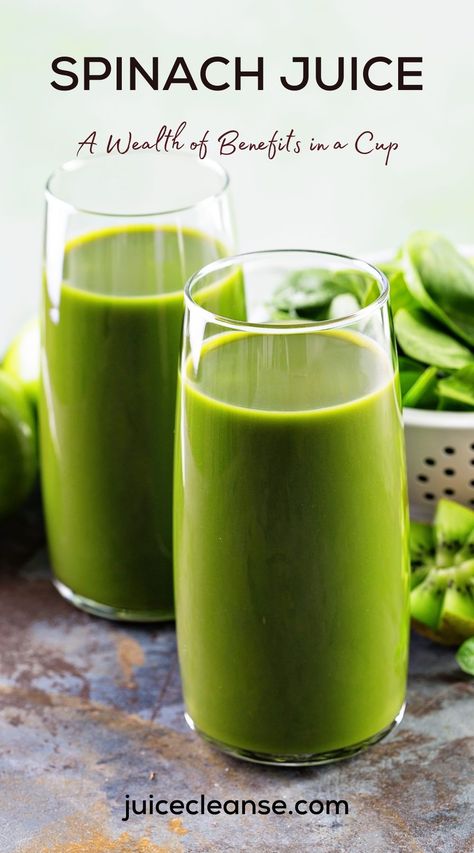 spinach juice benefits and side effects | when to drink spinach juice | Health Benefits Of Spinach Juice | spinach juice benefits for skin Spinach Juice Recipes Healthy, Juicing Recipes With Spinach, Spinach Drink Recipes, Spinach Juicing Recipes, Spinach Green Juice, Spinach Juice Recipes For Skin, Juicing Spinach, Spinach Juice Recipes, Spinach Drink