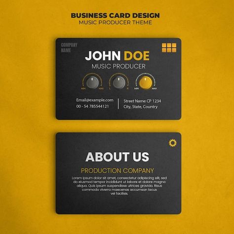 Modern Card Design, Music Business Cards, Ui Buttons, Business Card Psd, Business Card Modern, Modern Card, Psd Designs, Modern Music, Green Business