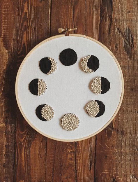 Beaded Moon Phases by GoodOmenShop on Etsy Beaded Moon, Diy Bead Embroidery, Witch Craft, Diy Embroidery Patterns, Hand Embroidery Design Patterns, Hand Embroidery Design, Embroidery Hoop Art, Hand Embroidery Patterns, Embroidery Inspiration