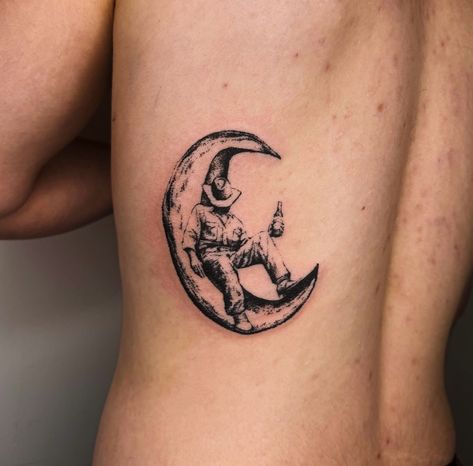 Man On The Moon Tattoo, Guatemala Tattoo, The Moon Tattoo, Literary Tattoos, Man On The Moon, On The Moon, Tattoo Styles, Moon Tattoo, Guatemala