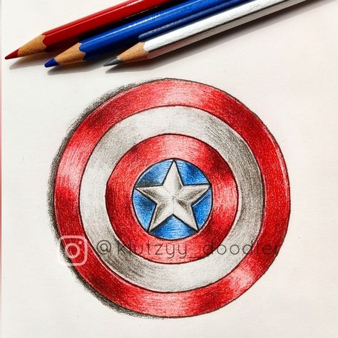 "𝑰 𝒄𝒂𝒏 𝒅𝒐 𝒕𝒉𝒊𝒔 𝒂𝒍𝒍 𝒅𝒂𝒚...."- Captain America 🇺🇸❤️ Captain America Doodle Art, Captain America Easy Drawing, Captain America Drawing Sketches, Captain America Shield Drawing, Captain America Painting, Captain America Tattoo, Marvel Sketches, America Painting, Captain America Drawing