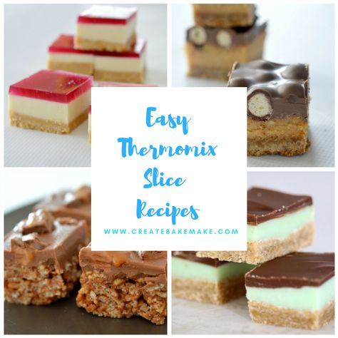 Easy Thermomix Slice Recipes Jelly Slice, Slice Recipes, No Bake Slices, Thermomix Baking, Bellini Recipe, Slice Recipe, Desserts Snacks, Dessert Simple, Thermomix Desserts