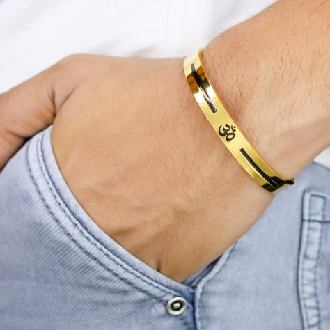 Mens Hand Accessories, Kada Bracelet Gold For Man, Mens Kada Design Gold Latest, Gents Gold Kada Design, Boys Gold Bracelet Design, Boys Kada Design Gold, Boys Bracelets Gold, Kadiyam For Men Gold Latest, Kada For Men