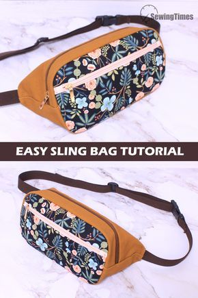 DIY EASY SLING BAG | fanny pack diy & pattern [sewingtimes] Sling Pack Pattern, Hip Pack Pattern, Sew Belt Bag, Easy Sling Bag Pattern, Sewing Fanny Pack, Cross Body Sling Bag Pattern Free, Belt Bag Sewing Pattern, Belt Bag Pattern Free, Fanny Pack Diy Pattern