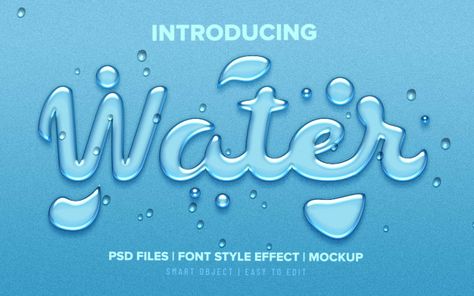 Realistic water drops font style text ef... | Premium Psd #Freepik #psd #water Baptism Invitations Girl, Alcohol En Gel, How To Make Water, Font Effect, Photoshop Text Effects, Water Font, Beautiful Nature Wallpaper Hd, Font Inspiration, Numbers Font