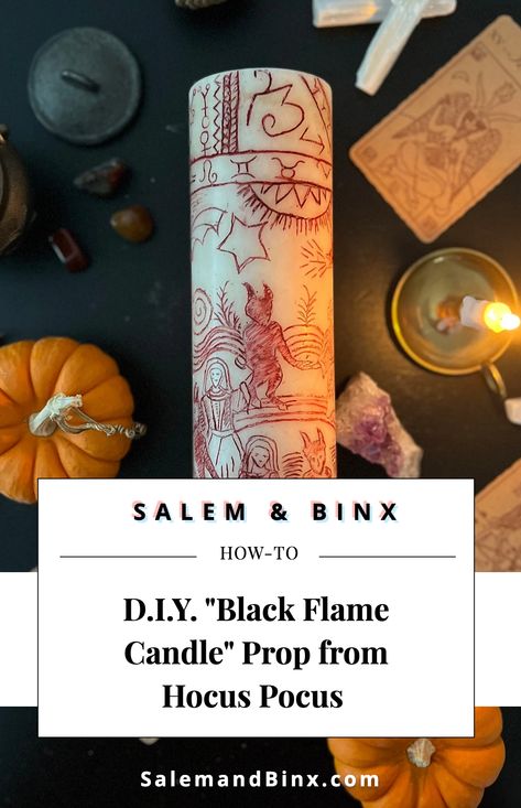 Hocus Pocus Decor Diy, Diy Black Flame Candle, Hocus Pocus Black Flame Candle, Hocus Pocus Candle, Hocus Pocus Decorations, The Sanderson Sisters, Black Flame Candle, Flame Candle, Flame Tattoos