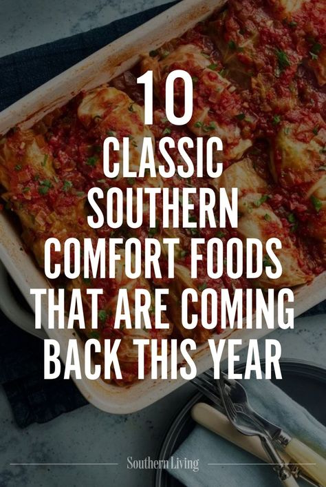 Comfort food may be eternally loved, but like fashion, food comes in and out of style. Which is why these Southern dishes deserve a new look. From desserts, to side dishes, to mains, these comfort food classics are sure to gain fresh appreciation this year. #recipeideas #recipes #southernliving #comfortfoodrecipes #classicrecipes #southernrecipes Traditional Southern Meals, Best Southern Thanksgiving Recipes, Southern Comfort Food Side Dishes, Southern Winter Recipes, Soul Thanksgiving Food, Thanksgiving Side Dishes Southern, Old Southern Recipes Country Cooking, Fine Dining Southern Food, Southern Veggie Sides