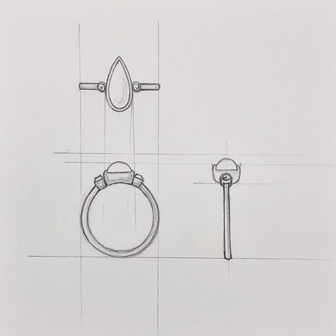 Ring Sketch Design Drawings, 3d Ring Sketch, Jewellery Drawing Sketches, Jewellery Drawing, Ring Drawing, Ring Sketch, Jewelry Sketch, Jewerly Art, Technical Drawings