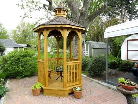 Stylish 30+ Simple Gazebo Design Ideas That So Inspire Mini Gazebo Ideas Backyard, Mini Gazebo Ideas, Small Wooden Gazebo, Small Gazebo Ideas, Small Gazebo Ideas Backyards, Mini Gazebo, Mini Pergola, Manifesting House, Small Garden Gazebo