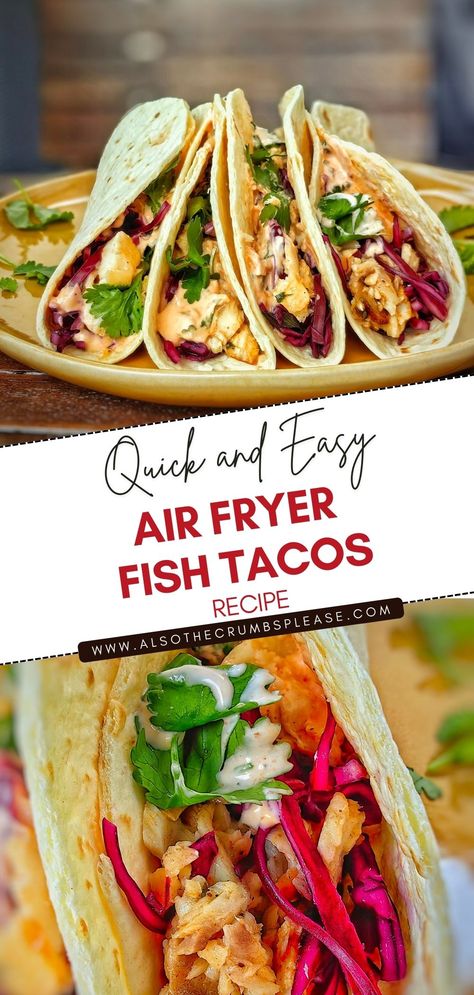 Unleash the power of your air fryer and bring a new twist to the classic fish tacos! With my easy and delicious recipe, you'll be serving up crispy, flavorful air fryer fish tacos in no time. Say goodbye to traditional frying and embrace a healthier cooking method! Air Fryer Fish Tacos, Crispy Fish, Air Fryer Fish, Quick Lunch Recipes, Fish Fillets, Fish Taco, Fish Tacos Recipe, Easy Air Fryer, Air Fryer Dinner Recipes