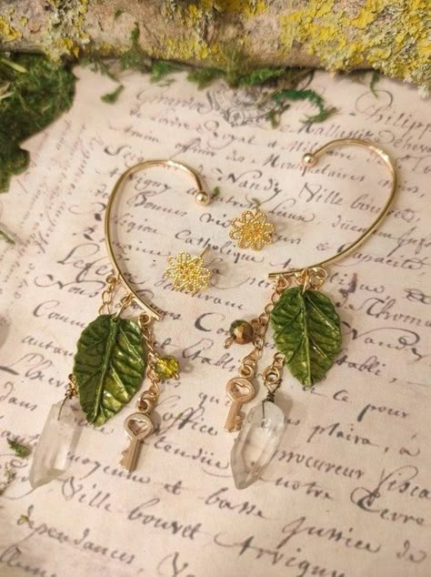 Fairy Grunge Earrings, Fairy Accessories Jewellery, Fae Jewelry, Elf Ear Jewelry, Fairy Core Jewelry, Faerie Witch, Fairycore Earrings, Elf Accessories, Earth Fairy