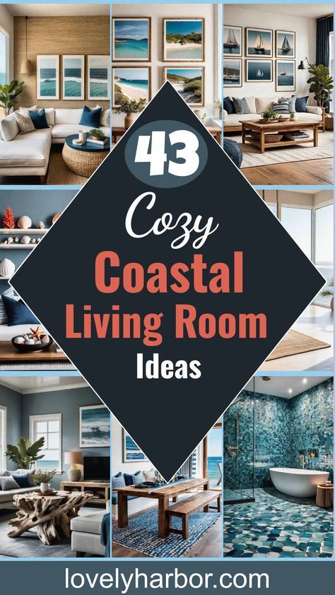 43 Inspiring Coastal Living Room Ideas Beachy Living Room Coastal Style, Nautical Theme Living Room, Small Coastal Living Room, Beach Condo Decor, Beachy Living Room, Coastal Living Room Ideas, Beach Theme Living Room, Condo Living Room, Condo Decorating