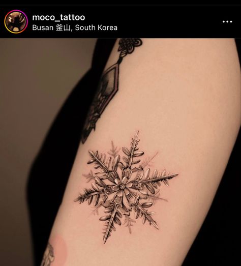 Winter Rose Tattoo, Snowflake Tattoo Design Unique, Christmas Tattoo Flash, Snowflake Tattoo Design, Snow Globe Tattoo, Winter Tattoos, Snowflake Tattoos, Ice Tattoo, Snowflake Tattoo