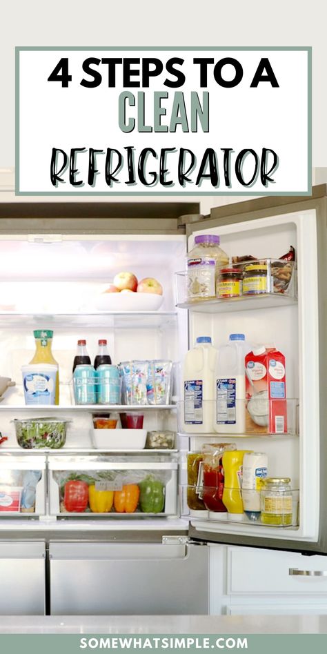 Having a clean refrigerator is important for the health of everyone in the home. Here is a quick, four-step guide to help you keep your refrigerator safe, clean, and healthy. So today I will share 4 Steps to a Clean Refrigerator. The fridge is one of the most-frequented spots in the house, but it is also one of the most neglected! Spills and residue can build up on the shelves and inside the drawers, and perishable food can be pushed in the back, forgotten about, and really start to stink! Keep Veggies Fresh In The Fridge, Keep Vegetables Fresh In Fridge, How To Deep Clean Fridge, Fridge Deep Clean, Cleaning Refrigerator, Best Way To Clean Inside Of Refrigerator, Spring Cleaning Schedules, Old Refrigerator, Clean Refrigerator