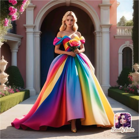 Rainbowcore Fashion, Bright Wedding Colors, Crazy Fashion, Rainbow Colour, Colour My World, Wedding Types, Bright Wedding, Rainbow Fashion, Pride Outfit