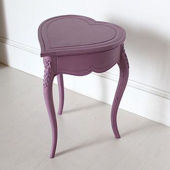 Heart Shaped Side Table With Lifting Lid Heart Shaped Table, Pink Bedside Tables, All Things Purple, Room Makeover Inspiration, Small Tables, Dream Home Design, Beautiful Decor, Side Tables, Cool Furniture