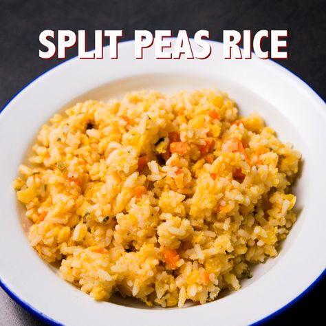 Split Peas And Rice, Dry Split Peas Recipes, Trini Rice And Peas, Hops Bread Recipe, Easy Rice And Peas Jamaican, Carribean Rice And Peas Recipe, Best Jamaican Rice And Peas Recipe, Peas And Rice Recipe, Peas And Rice Bahamian