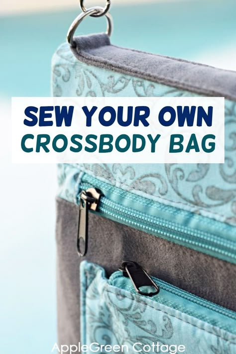 How To Sew A Small Crossbody Bag, 3 Zipper Cross Body Bag Pattern, Small Purses For Women, Make A Purse Free Pattern, Diy Crossover Bag, Cross Body Purse Pattern Free, Leather Crossbody Bag Pattern Free, Crossbody Wallet Purse, Crossbody Bag Tutorial Free