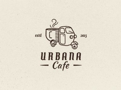 Coffee Truck Branding, Cafe Logos, Dessert Logo, N Logo Design, Food Logos, Cafe Logo Design, Retro Cafe, Coffee Shop Logo, Cafe Branding