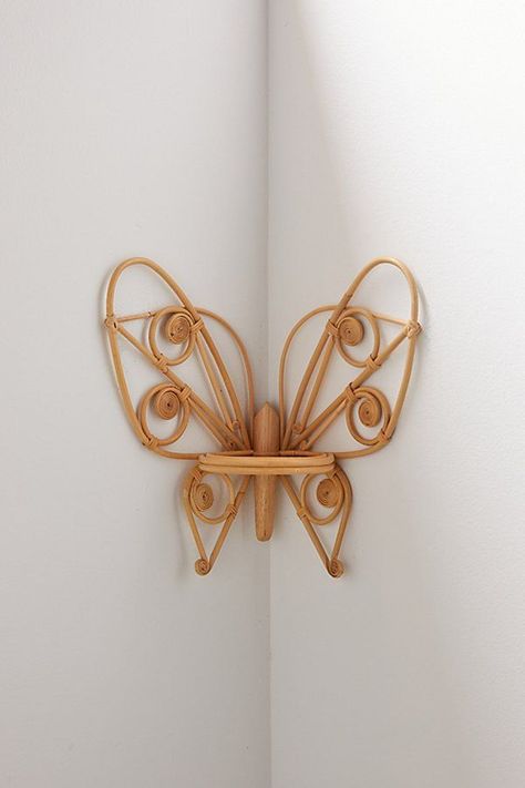 Ceramic Butterfly Wall Decor, Urban Outfitters Wall Decor, Unique Bedroom Wall Decor, Urban Outfitters Aesthetic, Urban Outfitters Decor, Corner Wall Shelf, Shelf Dimensions, Apartment Needs, Butterfly Silhouette