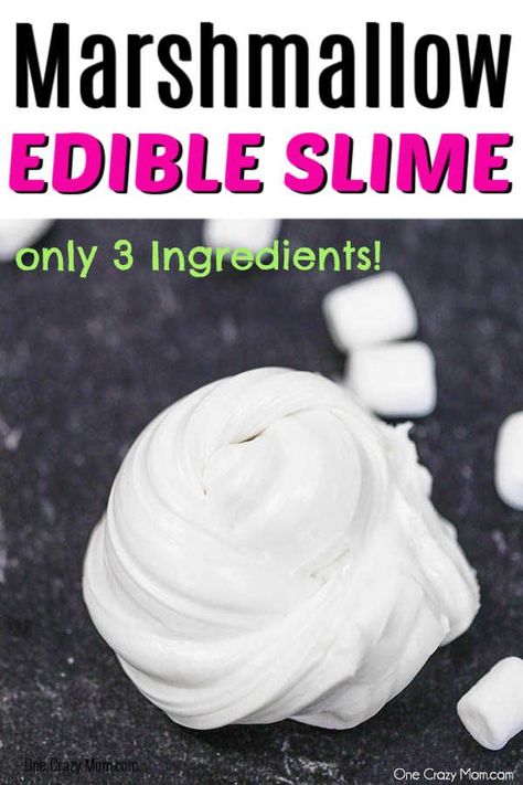 MARSHMALLOW SLIME Marshmallow Playdough Recipes, Marshmallow Arts And Crafts For Kids, Edible Slime Recipe Marshmallow, Slime Recipe Edible, Thanksgiving Slime, Marshmellow Slime, Edible Marshmallow Slime, Flour Slime, Marshmallow Slime